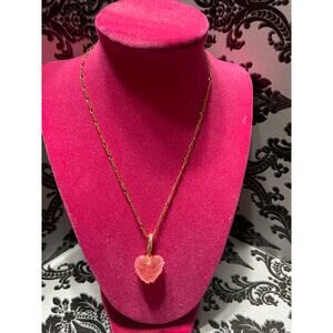 By Alexa Rae (BAR) fashion fairytale gold raspberry heart necklace